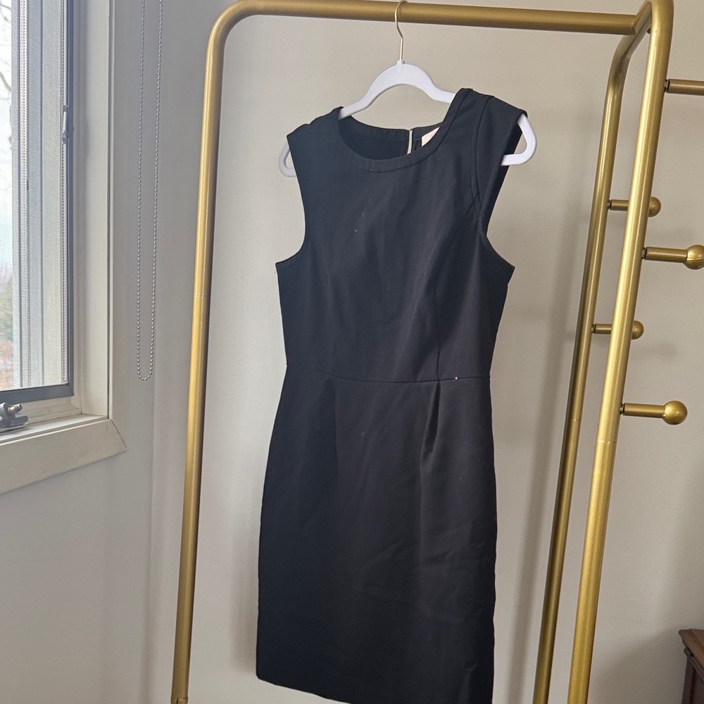 LOFT Elegant Black Sleeveless Mini Dress